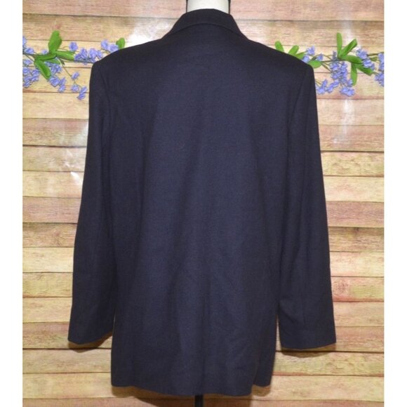 Vintage Savannah Ladies 12 Single Gold Button 100% Wool Navy Blue Blazer Jacket - Picture 5 of 9